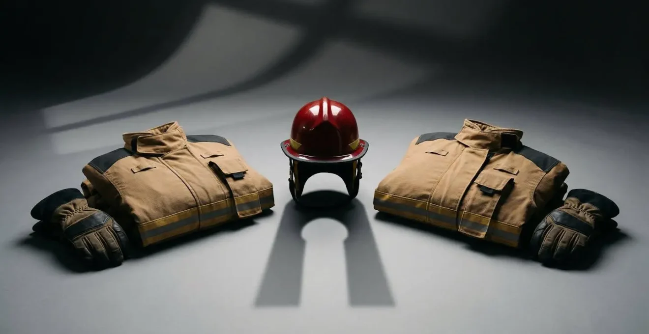 Casque de pompier et équipements de sécurité dans un environnement professionnel