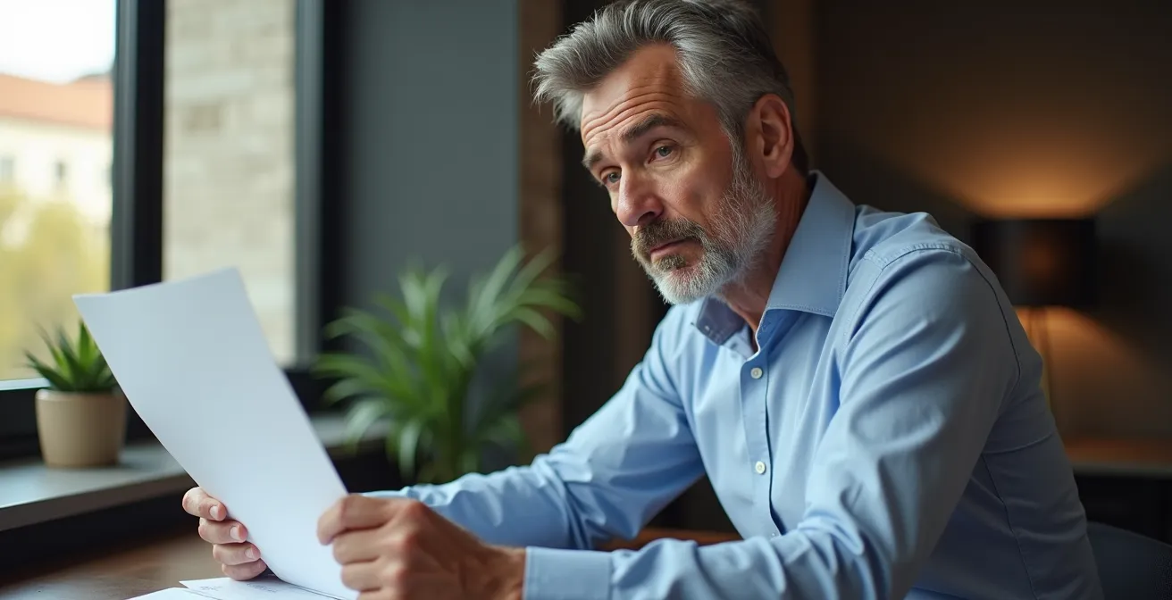 Entrepreneur travaillant sur des documents financiers dans un bureau moderne