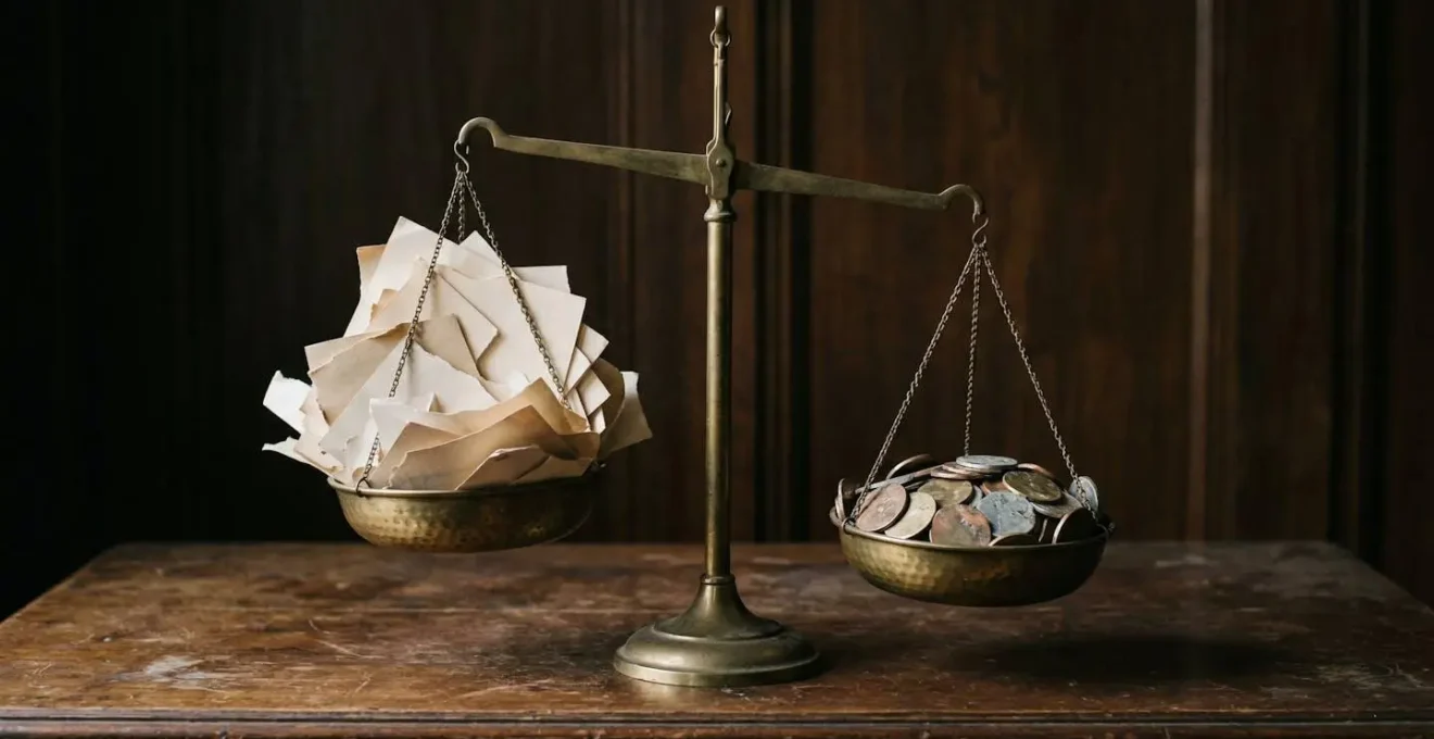 Balance de justice symbolisant l'équilibre entre prime payée et indemnité réduite