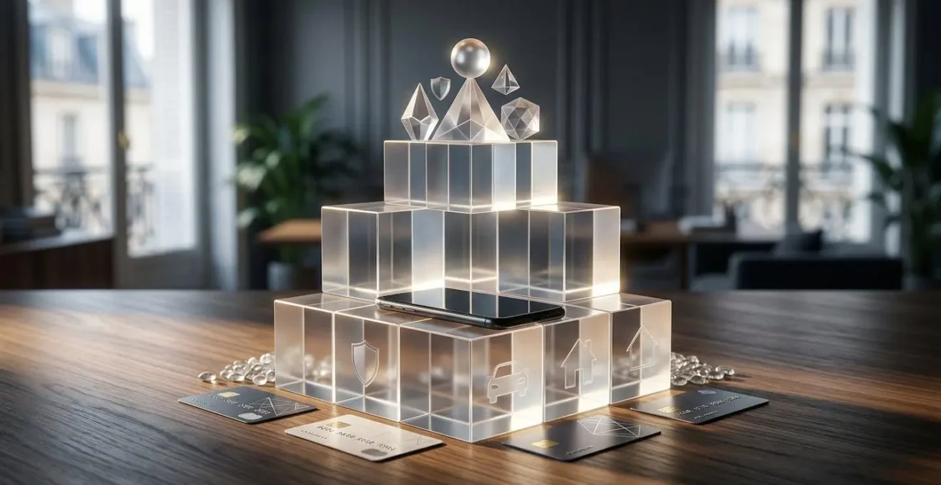 Représentation visuelle d'une pyramide montrant la hiérarchie des garanties d'assurance