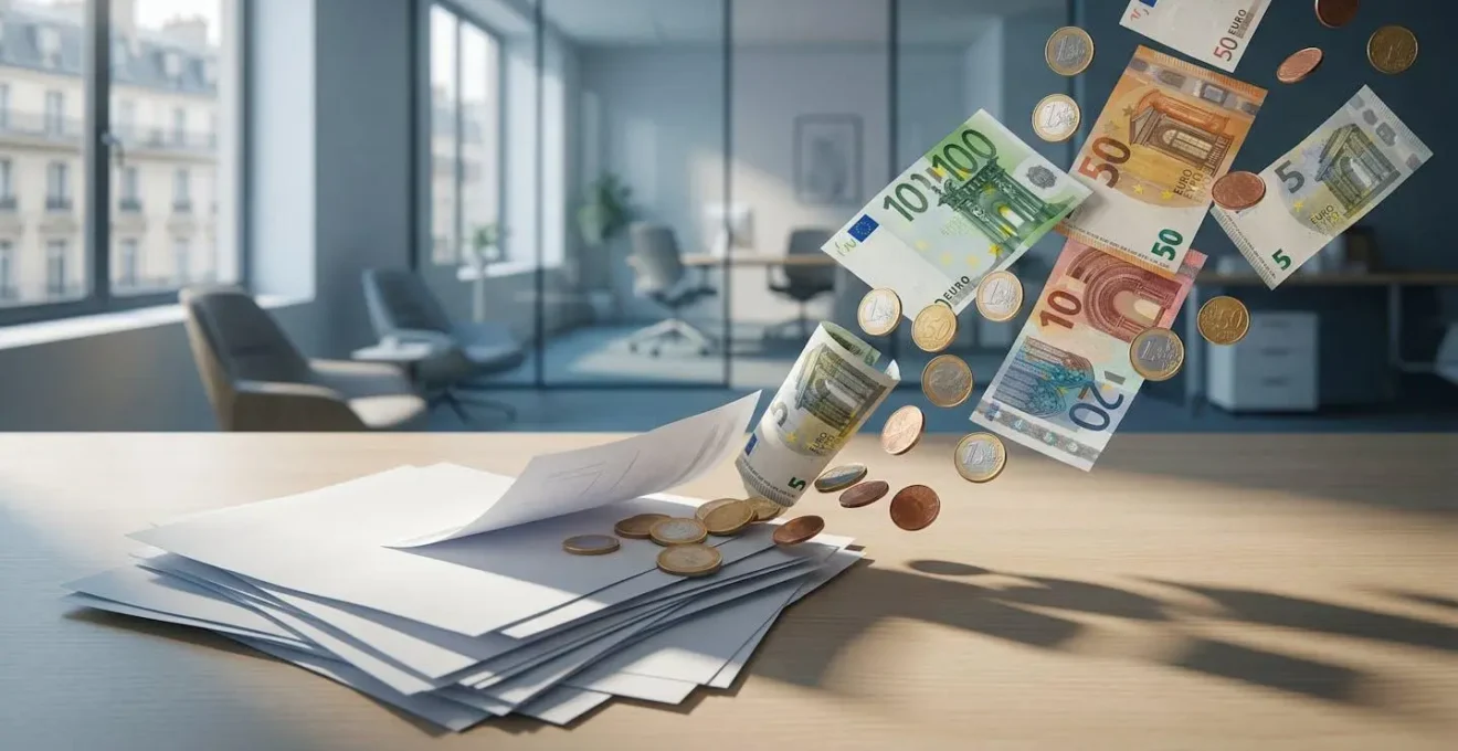 Transformation symbolique de documents en liquidités dans un environnement professionnel