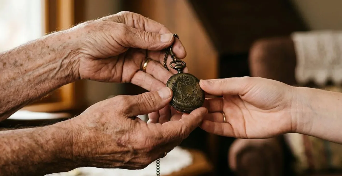 Représentation symbolique de la transmission patrimoniale entre générations